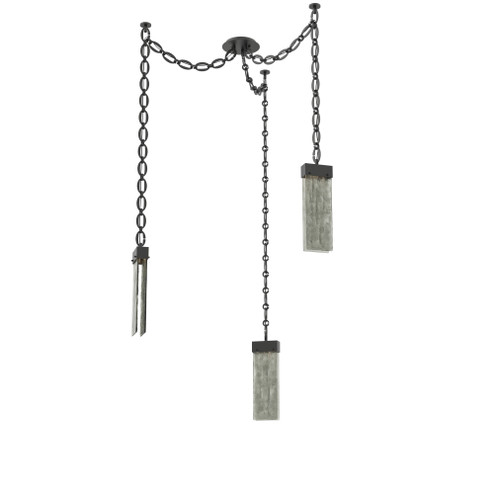 Parallel Round Chain 3pc Swag Multi-Pendant (1289|SNB0042-03-MB-SG-CH2-L3)