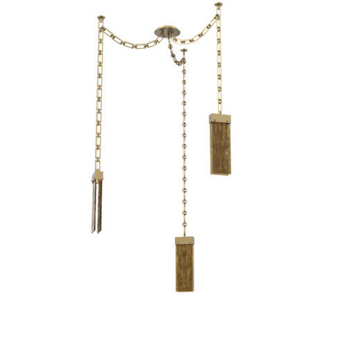 Parallel Round Chain 3pc Swag Multi-Pendant (1289|SNB0042-03-GB-BG-CH3-L3)
