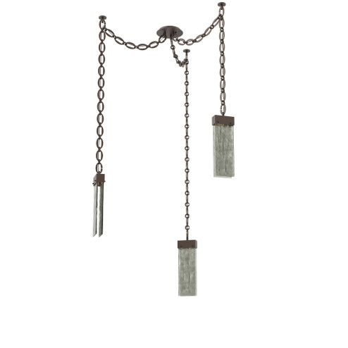Parallel Round Chain 3pc Swag Multi-Pendant (1289|SNB0042-03-FB-SG-CH2-L3)