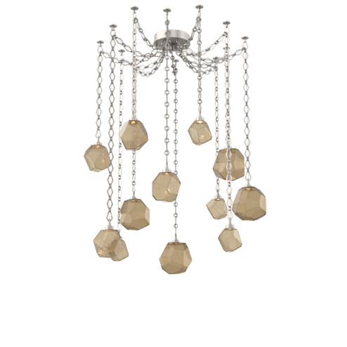 Gem Round Chain 12pc Swag Multi-Pendant (1289|SNB0039-12-BS-B-CH1-L1)
