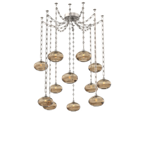 Coppa Round 12pc Swag Multi-Pendant Chain (1289|SNB0036-12-BS-OB-CH3-E2)
