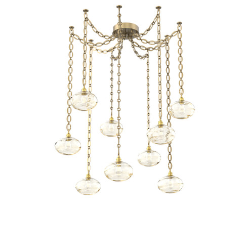 Coppa Round 9pc Swag Multi-Pendant Chain (1289|SNB0036-09-GB-OA-CH2-E2)