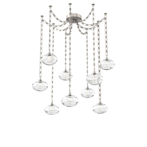 Coppa Round 9pc Swag Multi-Pendant Chain (1289|SNB0036-09-BS-OC-CH3-E2)