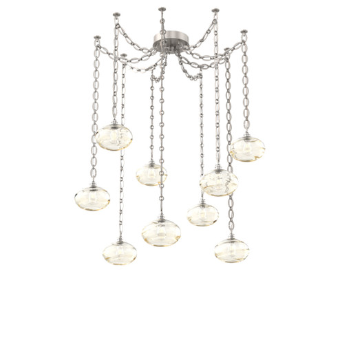 Coppa Round 9pc Swag Multi-Pendant Chain (1289|SNB0036-09-BS-OA-CH2-E2)