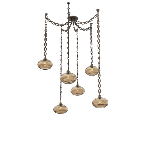 Coppa Round 6pc Swag Multi-Pendant Chain (1289|SNB0036-06-FB-OB-CH2-E2)