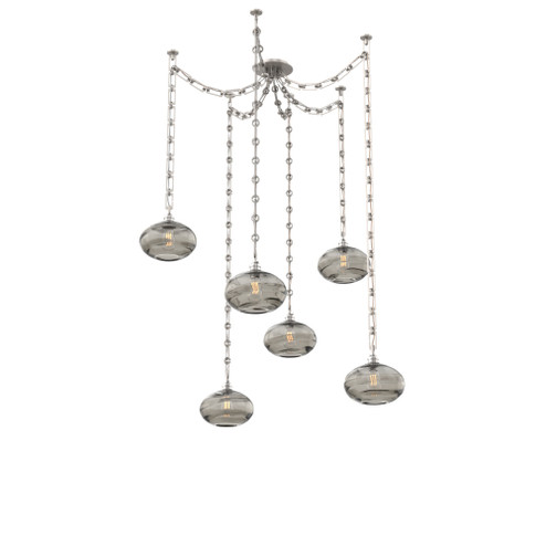 Coppa Round 6pc Swag Multi-Pendant Chain (1289|SNB0036-06-BS-OS-CH3-E2)