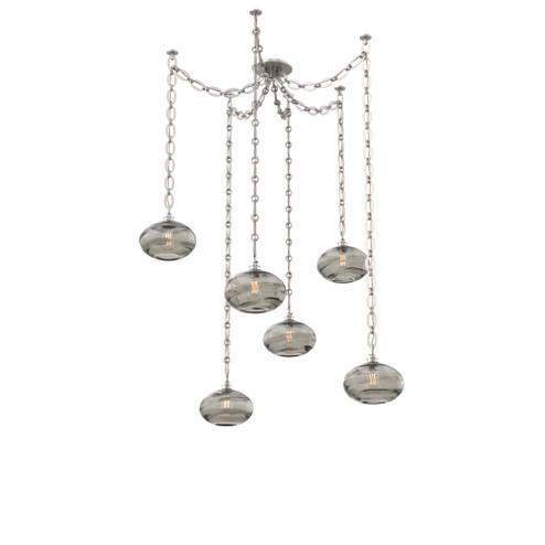 Coppa Round 6pc Swag Multi-Pendant Chain (1289|SNB0036-06-BS-OS-CH2-E2)