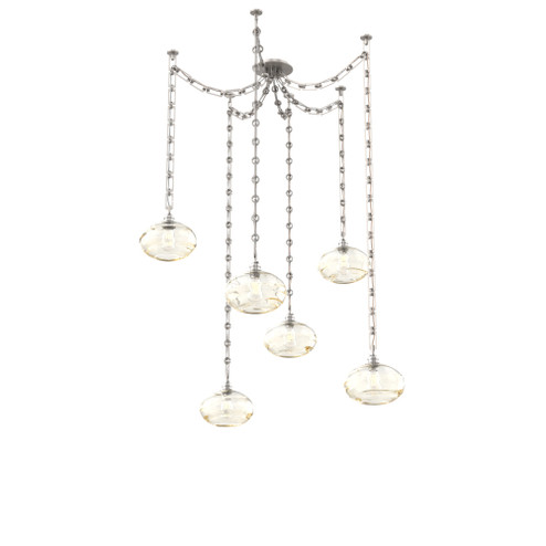 Coppa Round 6pc Swag Multi-Pendant Chain (1289|SNB0036-06-BS-OA-CH3-E2)
