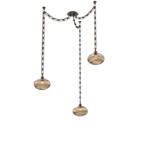 Coppa Round 3pc Swag Multi-Pendant Chain (1289|SNB0036-03-FB-OB-CH3-E2)