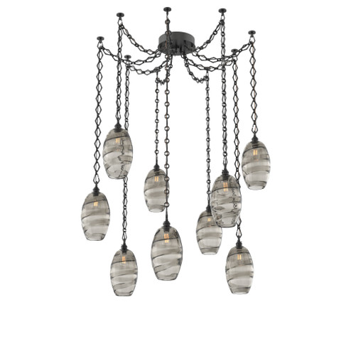Ellisse Round 9pc Swag Multi-Pendant Chain (1289|SNB0035-09-MB-OS-CH1-E2)