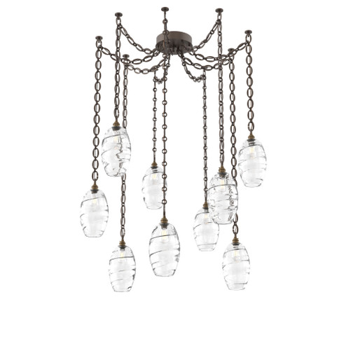 Ellisse Round 9pc Swag Multi-Pendant Chain (1289|SNB0035-09-FB-OC-CH2-E2)