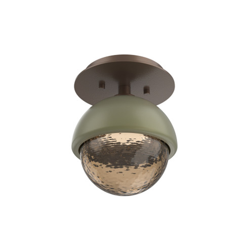Cabochon Flush Mount Wall Sconce Burnished Bronze (1289|SMB0093-01-BB-B-L3-GE)