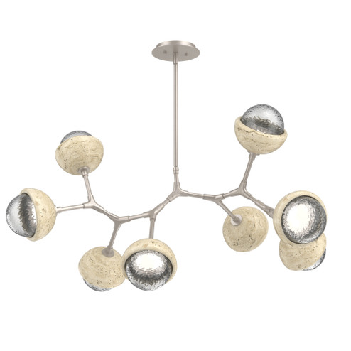 Cabochon Linear Suspension Light Billiard Light Beige Silver (1289|PLB0093-BB-BS-C-001-L3-TR)