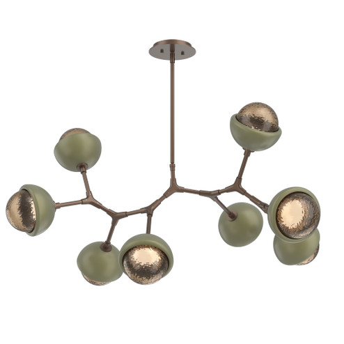 Cabochon Linear Suspension Light Billiard Light Burnished Bronze (1289|PLB0093-BB-BB-B-001-L3-GE)