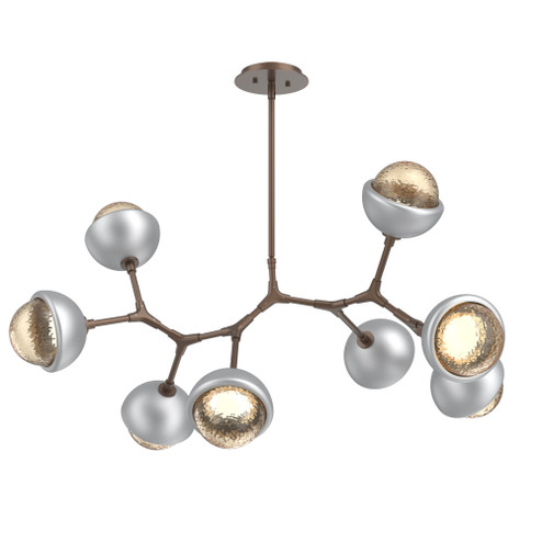 Cabochon Linear Suspension Light Billiard Light Burnished Bronze (1289|PLB0093-BB-BB-A-001-L3-CS)