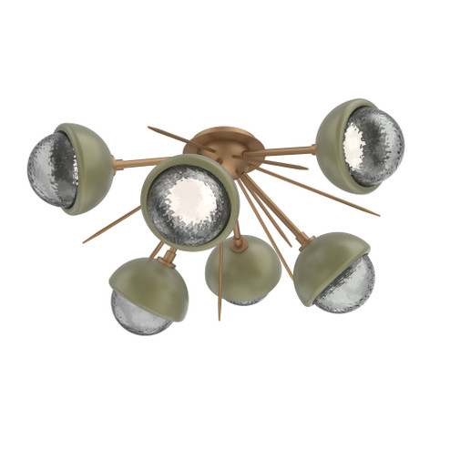 Cabochon Semi Flush Mount Novel Brass (1289|CLB0093-02-NB-S-L3-GE)