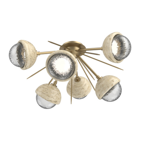 Cabochon Semi Flush Mount Novel Brass (1289|CLB0093-02-NB-C-L3-TR)