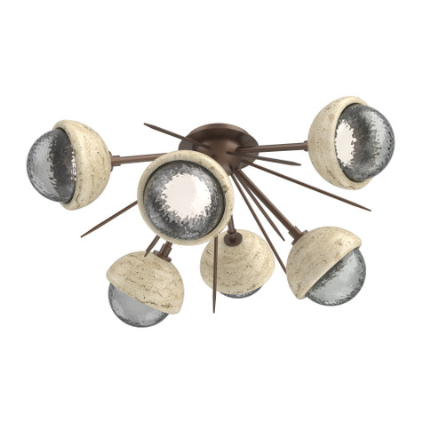Cabochon Semi Flush Mount Burnished Bronze (1289|CLB0093-02-BB-S-L3-TR)