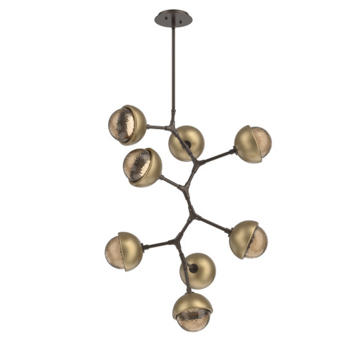 Cabochon Chandelier Large Pendant Flat Bronze (1289|CHB0093-VB-FB-B-001-L3-GB)