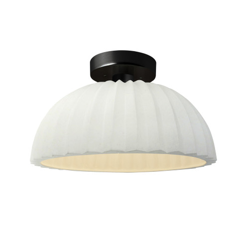 Pleated Dome Semi-Flush (254|CER-6623-MAT-MBLK)