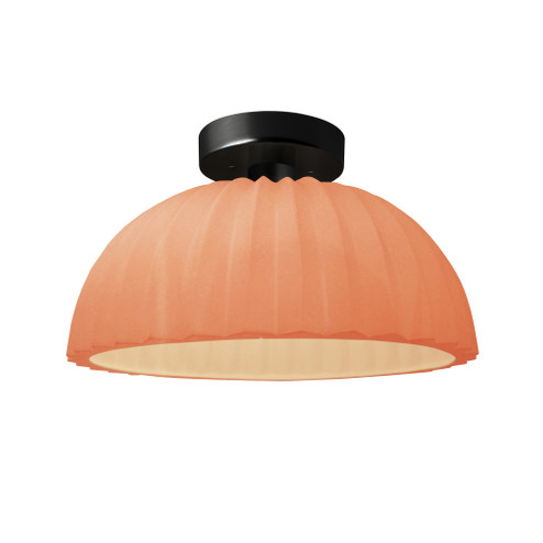 Pleated Dome Semi-Flush (254|CER-6623-BSH-MBLK)