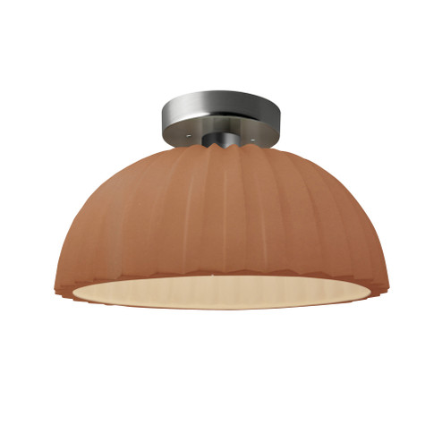 Pleated Dome Semi-Flush (254|CER-6623-ADOB-NCKL)
