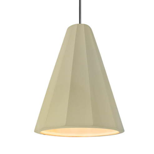 Tall Fluted 1-Light Pendant (254|CER-6607-VAN-CROM-RIGID)