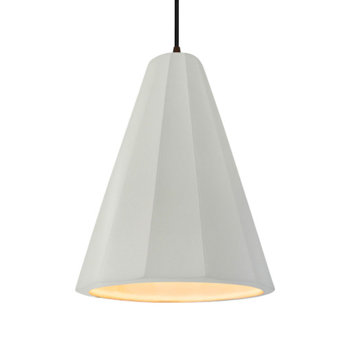 Tall Fluted 1-Light Pendant (254|CER-6607-MAT-DBRZ-BKCD)