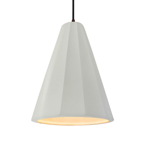 Tall Fluted 1-Light Pendant (254|CER-6607-MAT-DBRZ-BKCD)