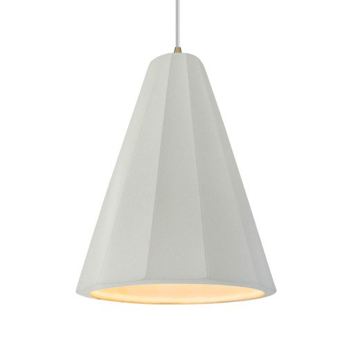 Tall Fluted 1-Light Pendant (254|CER-6607-MAT-ABRS-WTCD)