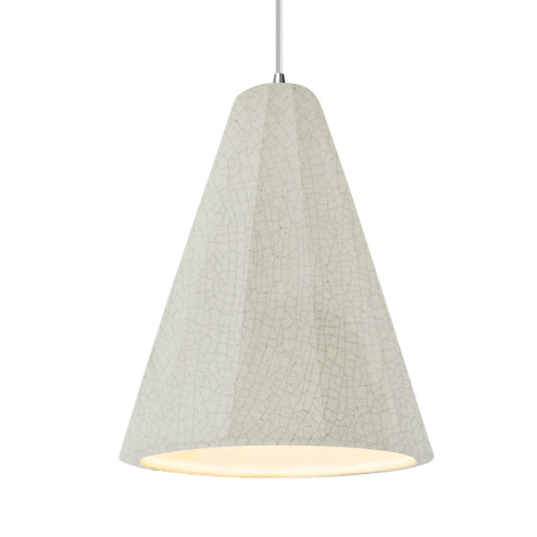 Tall Fluted 1-Light Pendant (254|CER-6607-CRK-CROM-WTCD)
