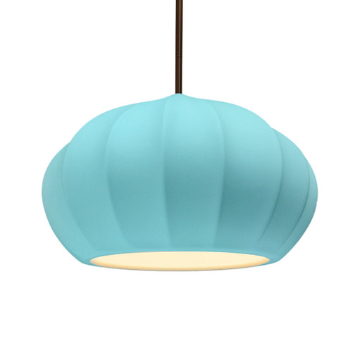 Oval Fluted 1-Light Pendant (254|CER-6605-RFPL-DBRZ-RIGID)
