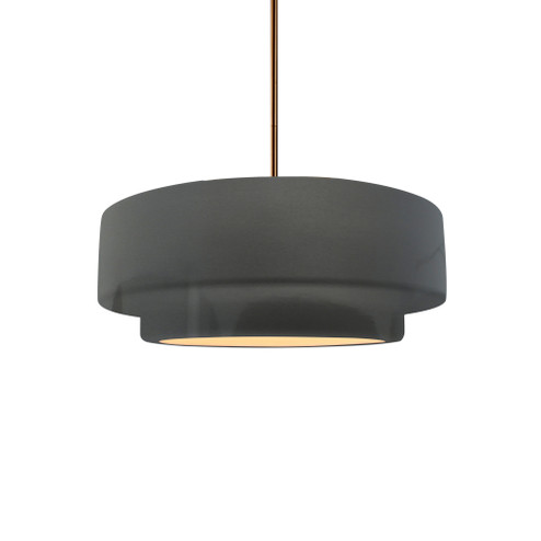Small Tier LED 1-Light Pendant (254|CER-6540-GRY-BRSS-RIGID-LED1-700)