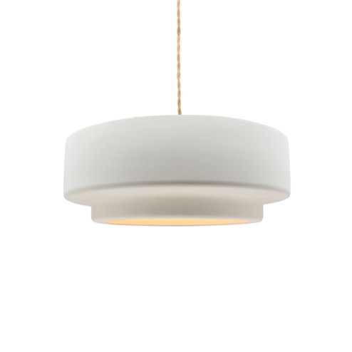Small Tier 1-Light Pendant (254|CER-6540-BIS-BRSS-BEIG-TWST)