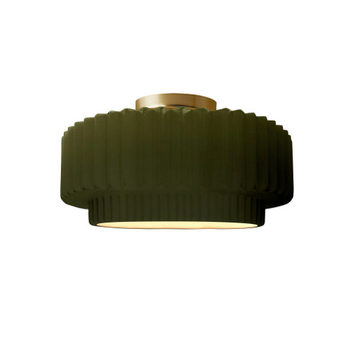 Small Tier Pleated Semi-Flush (254|CER-6370-MGRN-BRSS)