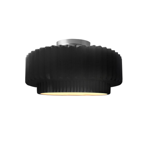 Small Tier Pleated Semi-Flush (254|CER-6370-BLK-NCKL)