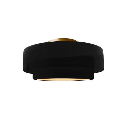 Small Tier Semi-Flush (254|CER-6360-BLK-BRSS)