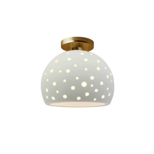 Perforated Medium Globe Semi-Flush (254|CER-6359-MAT-BRSS)