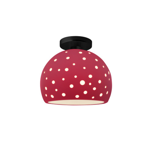 Perforated Medium Globe Semi-Flush (254|CER-6359-CRSE-MBLK)