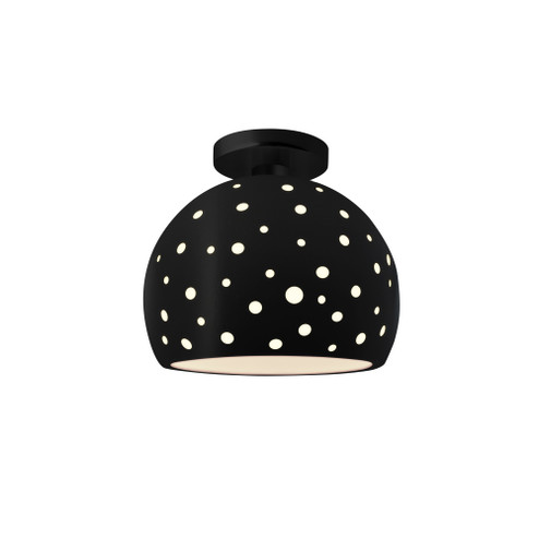 Perforated Medium Globe Semi-Flush (254|CER-6359-CRB-MBLK)