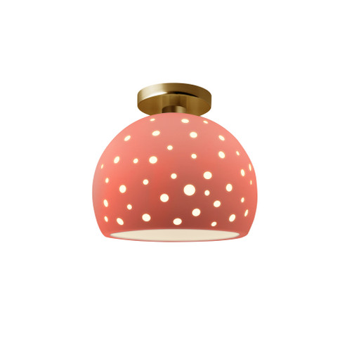 Perforated Medium Globe Semi-Flush (254|CER-6359-BSH-BRSS)