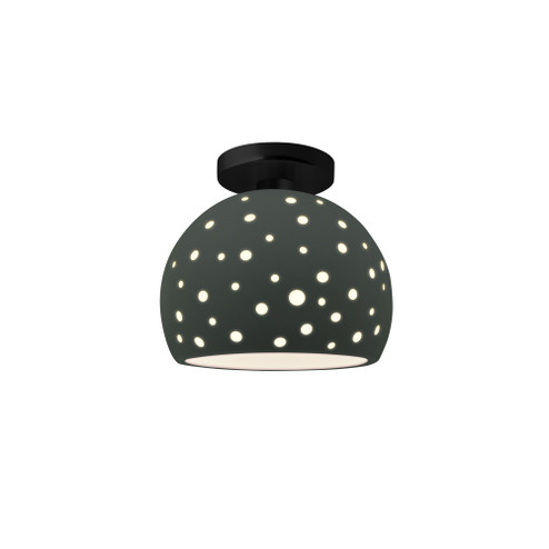 Perforated Small Globe Semi-Flush (254|CER-6357-PWGN-MBLK)