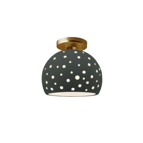 Perforated Small Globe Semi-Flush (254|CER-6357-PWGN-BRSS)