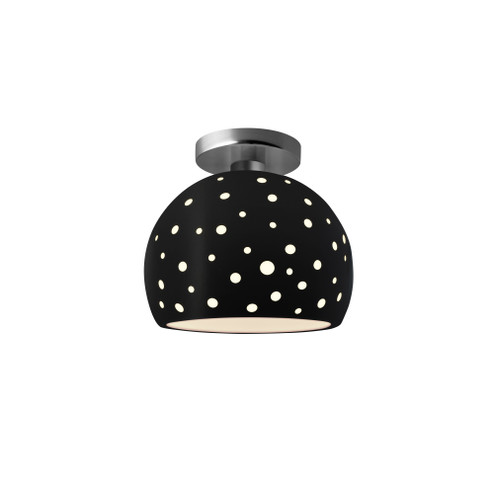 Perforated Small Globe Semi-Flush (254|CER-6357-CRB-NCKL-LED1-700)