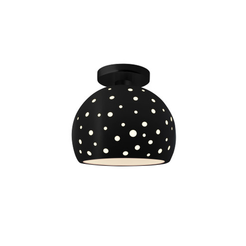 Perforated Small Globe Semi-Flush (254|CER-6357-CRB-MBLK)