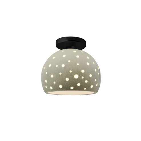 Perforated Small Globe Semi-Flush (254|CER-6357-CKC-MBLK-LED1-700)