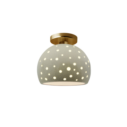 Perforated Small Globe Semi-Flush (254|CER-6357-CKC-BRSS-LED1-700)