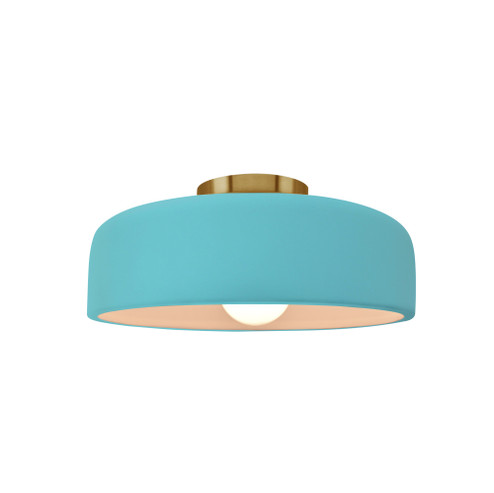 Small Spire Semi-Flush (254|CER-6340-RFPL-BRSS-LED1-700)