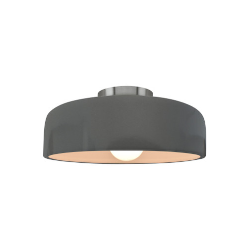 Small Spire Semi-Flush (254|CER-6340-GRY-NCKL)