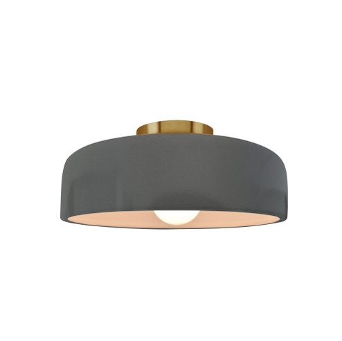 Small Spire Semi-Flush (254|CER-6340-GRY-BRSS)